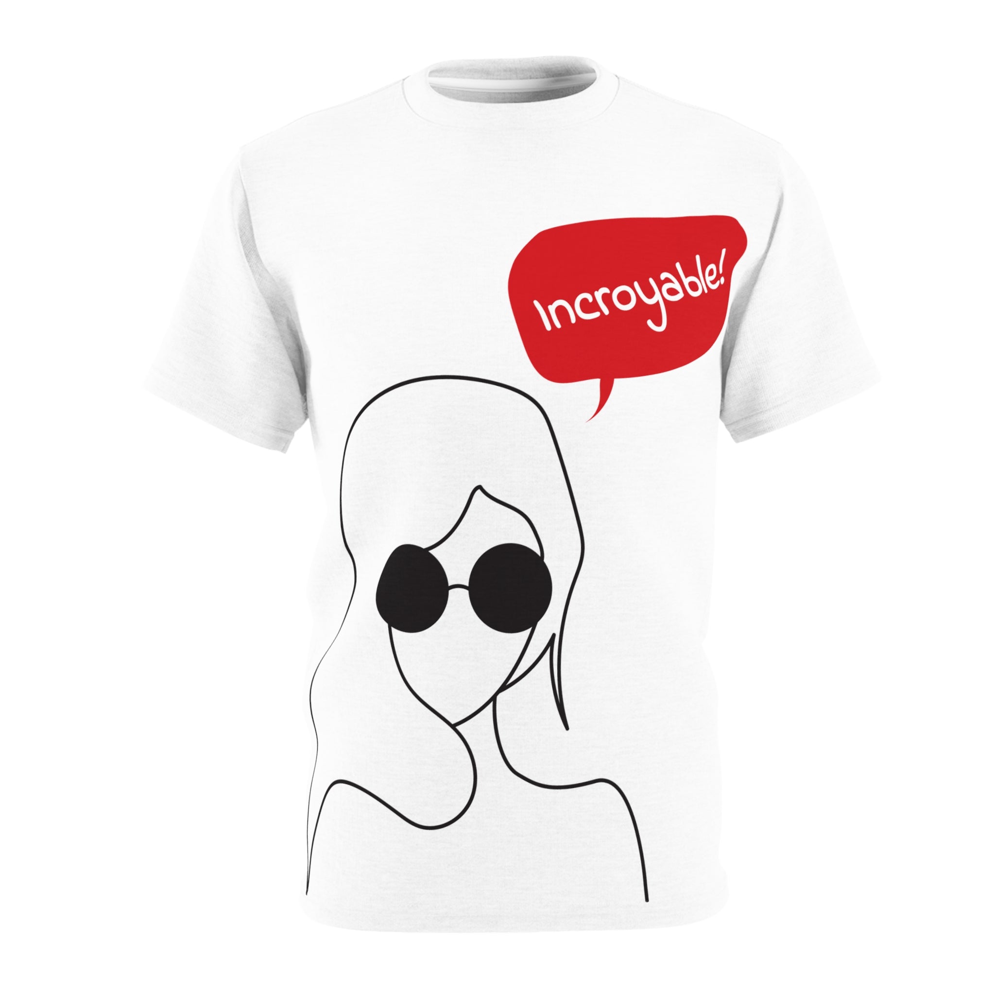 Incroyable! Minimal Line Art Tee — Woman with Sunglasses Graphic T-Shirt