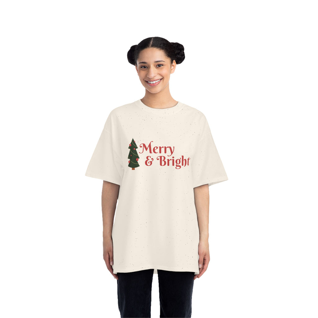 Merry & Bright Christmas Tee — Holiday Tree Graphic T-Shirt