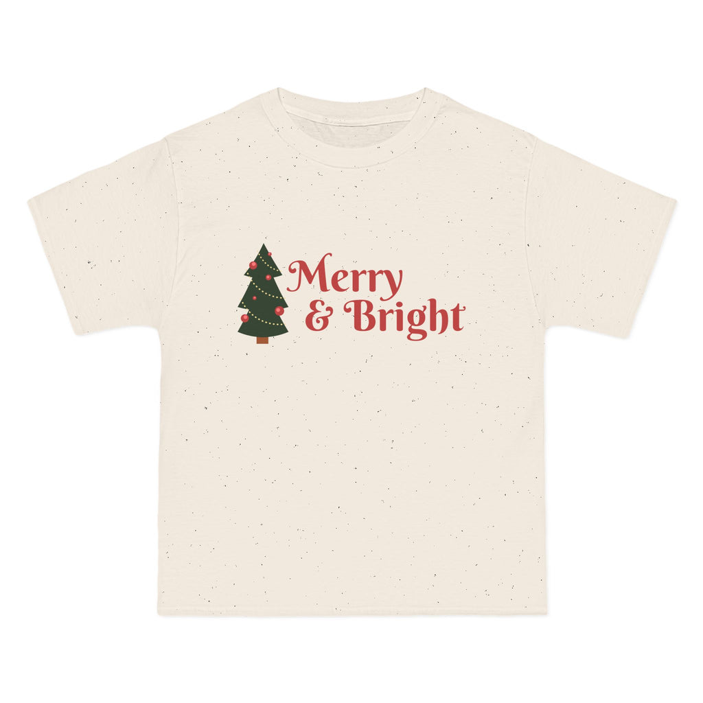 Merry & Bright Christmas Tee — Holiday Tree Graphic T-Shirt