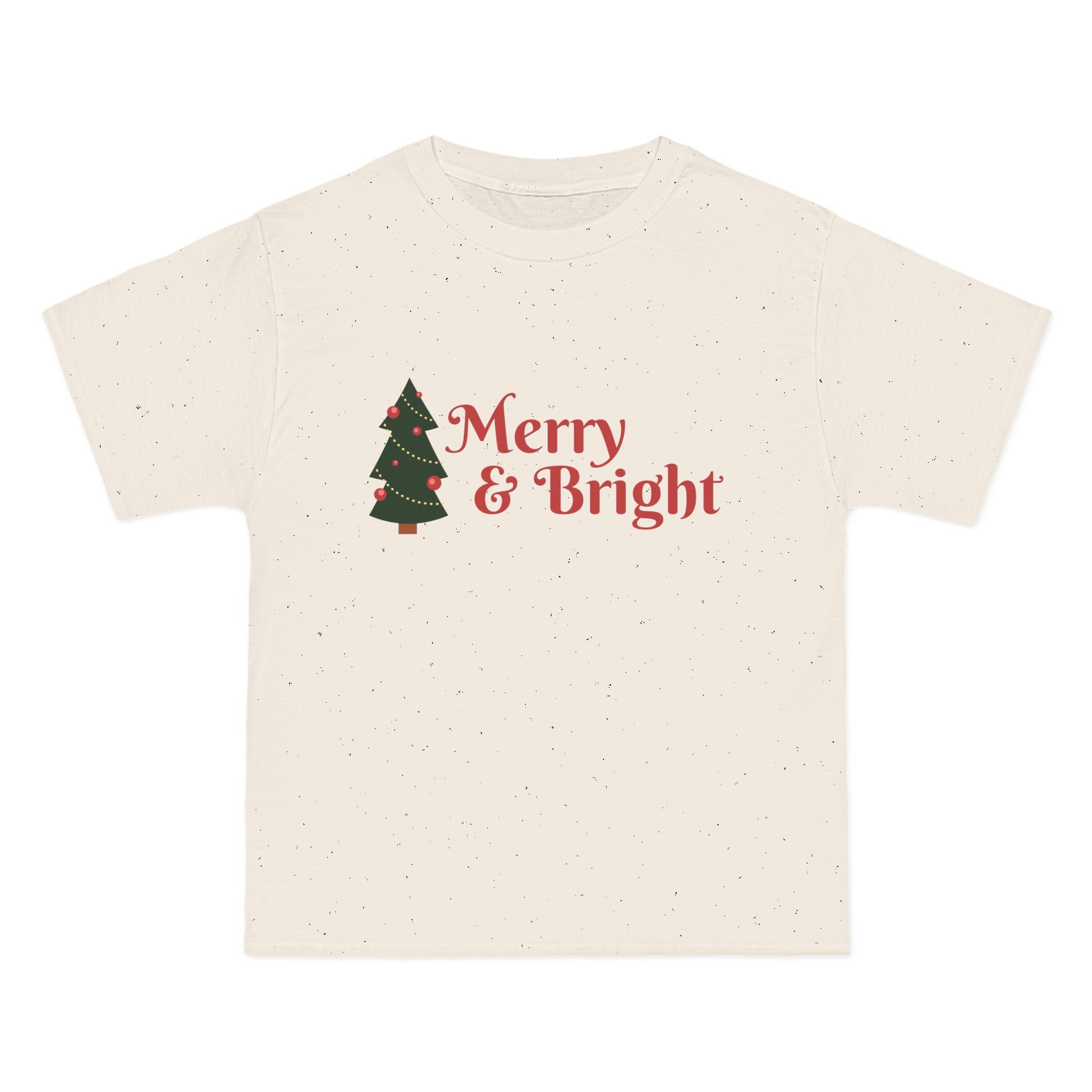 Merry & Bright Christmas Tee — Holiday Tree Graphic T-Shirt