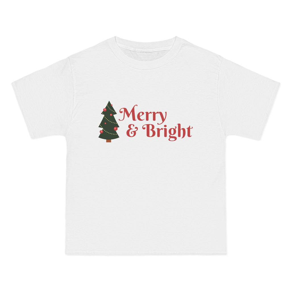 Merry & Bright Christmas Tee — Holiday Tree Graphic T-Shirt