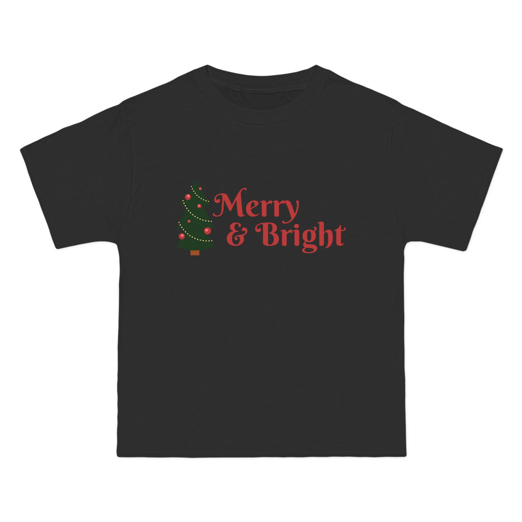 Merry & Bright Christmas Tee — Holiday Tree Graphic T-Shirt