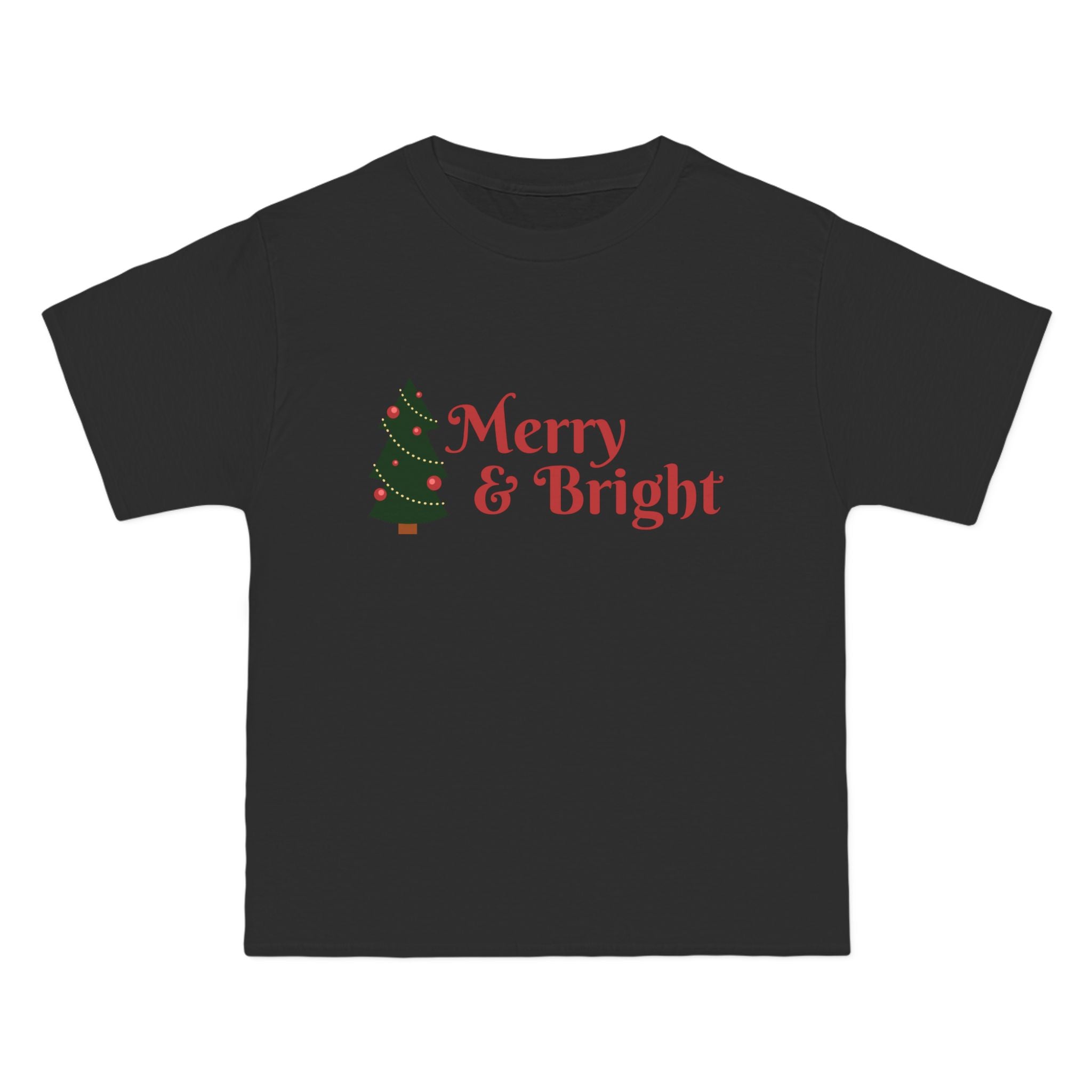 Merry & Bright Christmas Tee — Holiday Tree Graphic T-Shirt